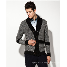 50% Laine 50% Acrylique ODM Vintage Tricot Homme Cardigan